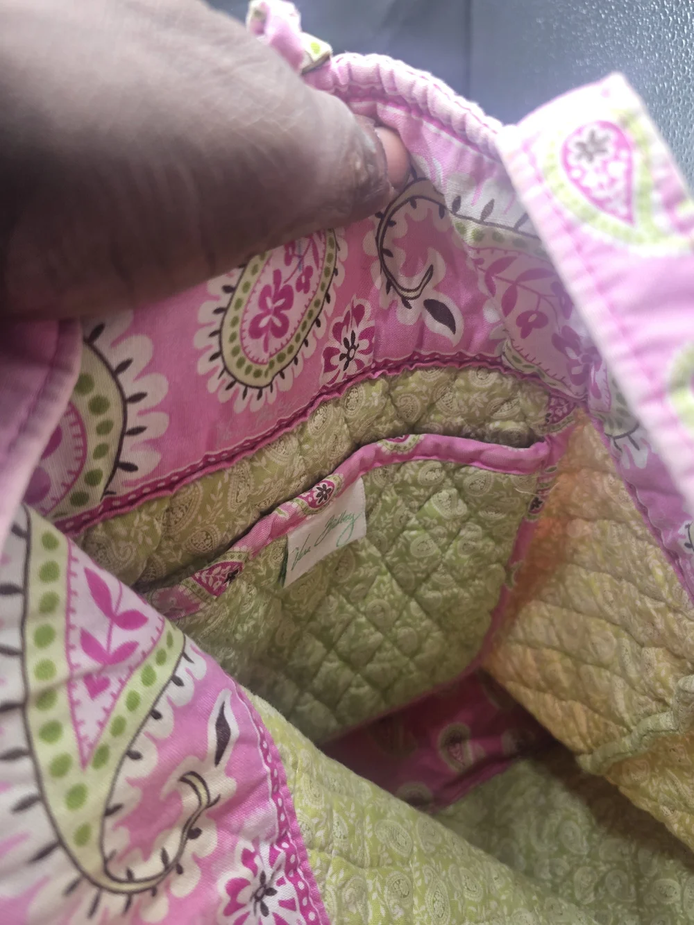 Vera Bradley Pink Paisley Quilted Cosmetic Bag